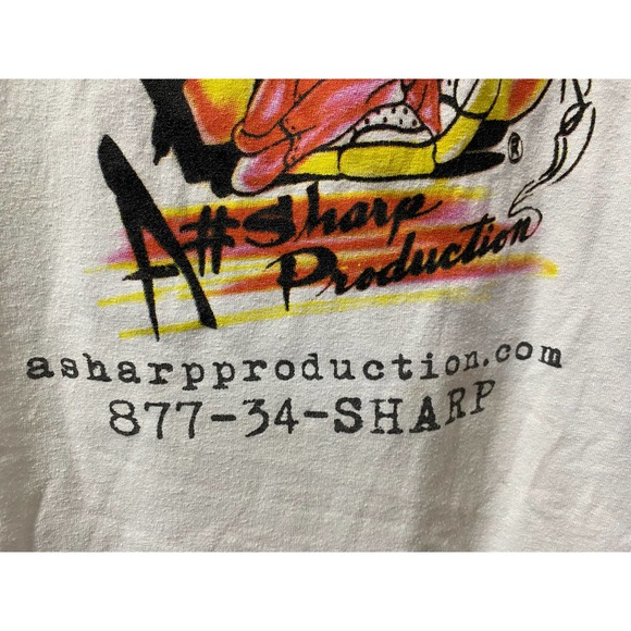 Vintage Hip Hop shirt Diggidy Dog A Sharp Production white shirt 2XL - Picture 9 of 12